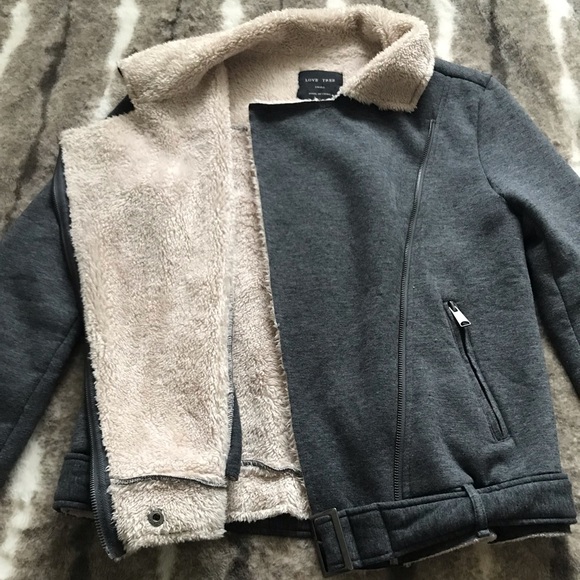 LOVE TREE gray with faux fur jacket - Picture 6 of 8